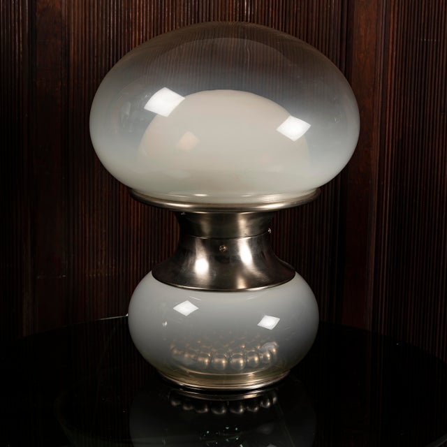 Italian Opaline Crystal Table Lamp from Selenova, 1970s For Sale - Image 10 of 10