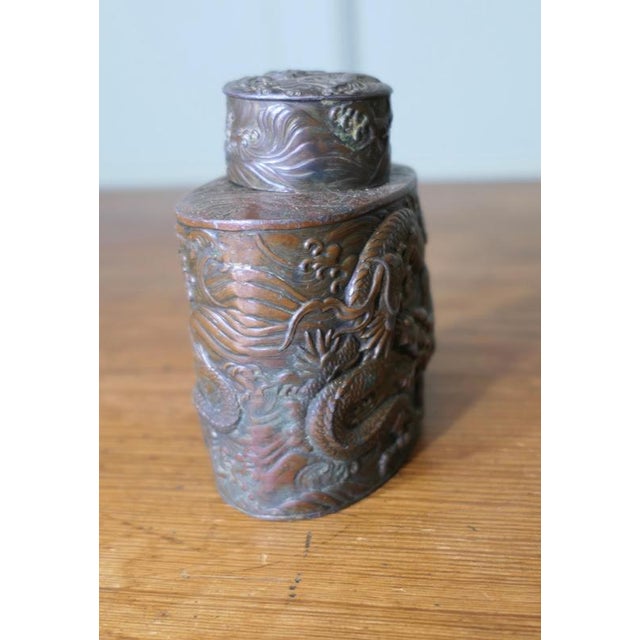 Antique Japanese Silver-Plated Tea Caddy, 19th Century For Sale - Image 3 of 8
