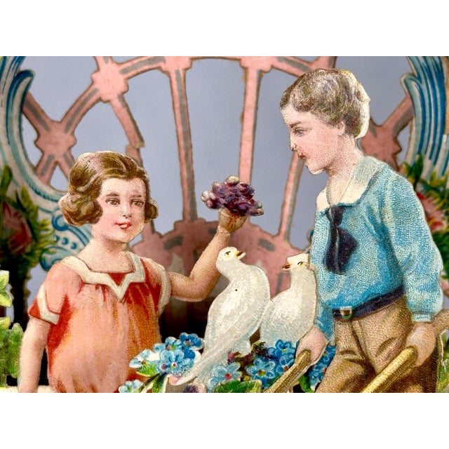 Victorian Victorian Pop-Up Valentine Card: 19th Century 3D Lithograph For Sale - Image 3 of 10