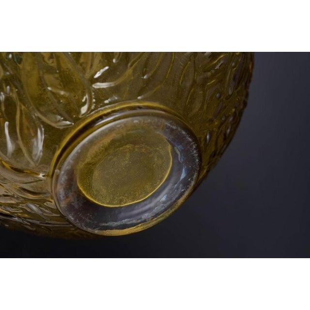 French Vase in Amber-Coloured Glass with Deeply Moulded Relief For Sale - Image 4 of 5