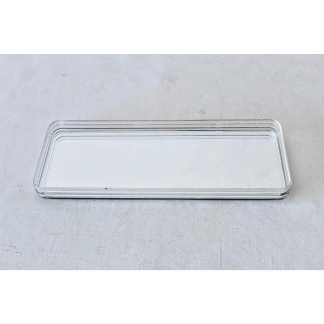 Sally Designs Style Lucite Acrylic Glass Mirror Make-Up Vanity Tray Rounded Corners Vintage Modern For Sale In Miami - Image 6 of 7