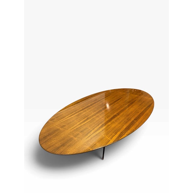 Mid 20th Century 1960s Mid-Century Modern Attributed to Florence Knoll Large Oval Rosewood Table Desk (96") For Sale - Image 5 of 11