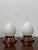 - An original and extremely rare trio of opaline Bauhaus ceiling pendants by Kandem, Germany circa 1920. - The egg shaped...