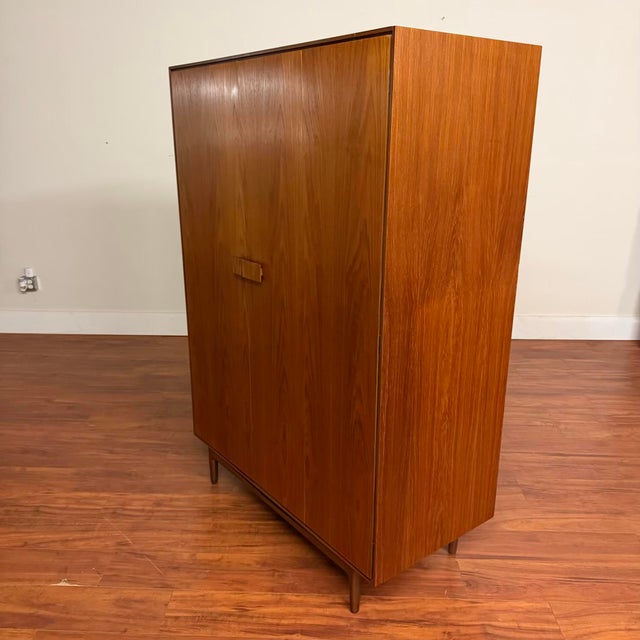 1960s G-Plan Ib Kofod Larsen Teak & Rosewood Wardrobe Armoire For Sale - Image 5 of 17