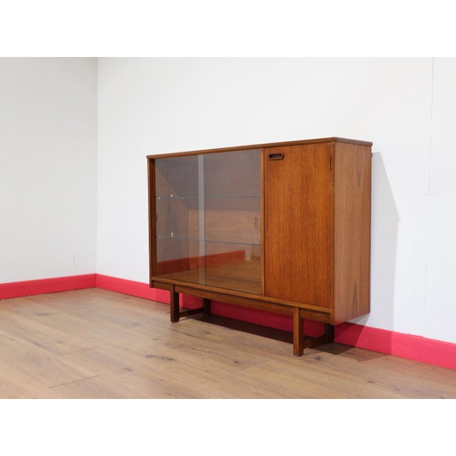 Mid Century Modern Vintage Teak Display Hutch byTurnidge of London Danish Style For Sale - Image 11 of 15