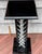 Vintage Shlomi Haziza two tone Lucite Acrylic Contemporary Pedestal Side Table. Measures 36" height, with the beveled...