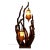 1970s Rustic Handcrafted Tree Branch Floor Lamp With Amber Glass Globes For Sale - Image 6 of 13
