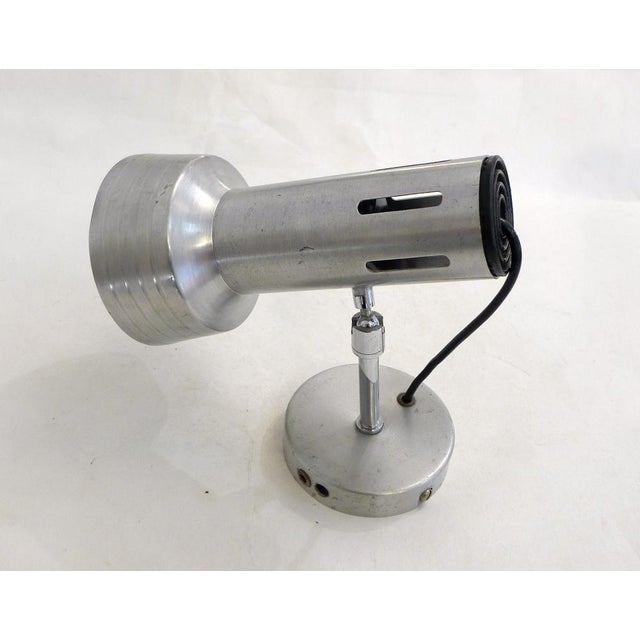 Adjustable Wall Spotlight on a Ball Joint in Chrome and Brushed Metal, 1970s For Sale - Image 3 of 12