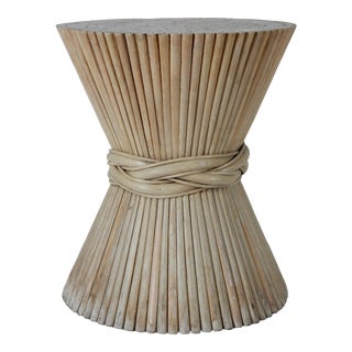 Vintage Sculpted Hourglass Rattan Table Base or Pedestal Wabi-Sabi For Sale