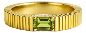 Peridot Solitaire Ring for Men Silver, Gold, Size 9
