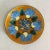 Gumps Mid Century Original Edwards Star Enamel Plate Dish in Blue, Turquoise Yellow and Copper For Sale - Image 4 of 7