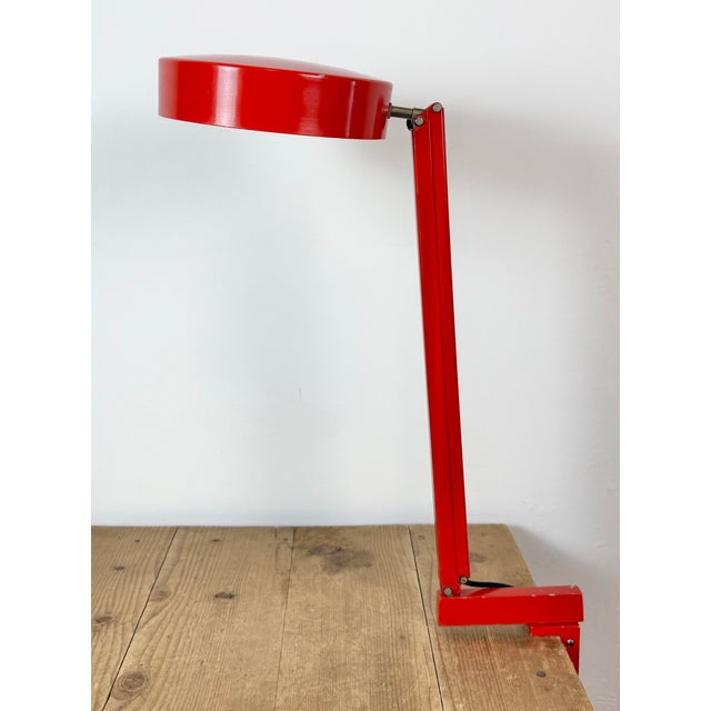 1970s Vintage Adjustable Red Table Lamp, 1970s For Sale - Image 5 of 18