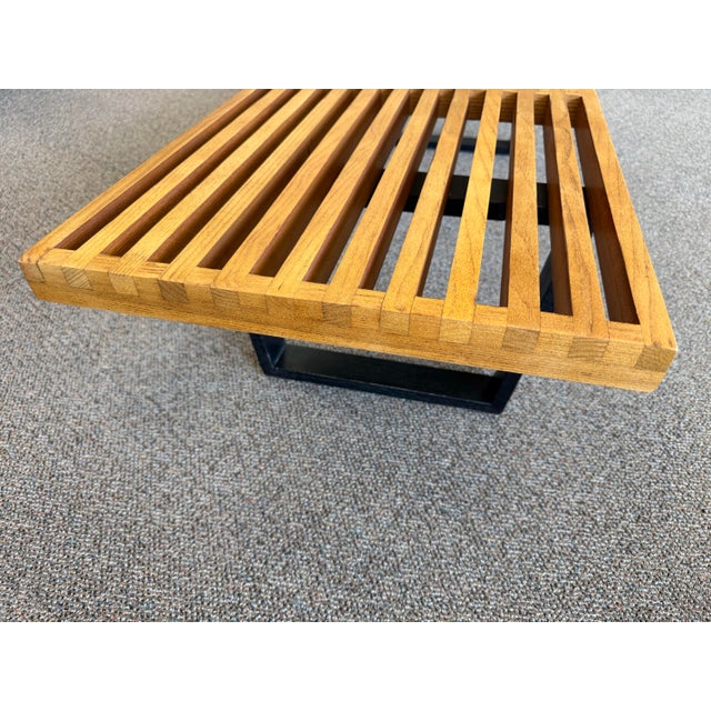 Mid Century Modern Slat Bench / Coffee Table Designed Attributed to George Nelson for Herman Miller For Sale - Image 6 of 12