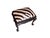 Wood 19th Century Queen Anne Style Carved Bench in Burchell Zebra Hide For Sale - Image 7 of 9