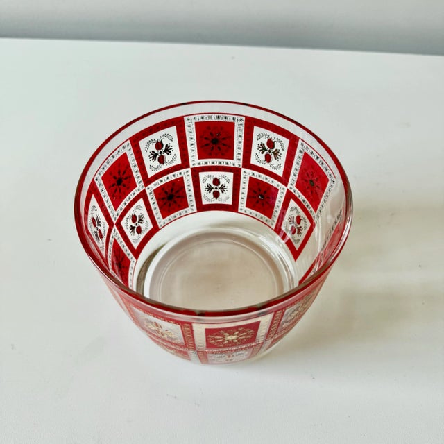 1960s Regency Red and Gold Cocktail Ice Bucket For Sale - Image 4 of 5