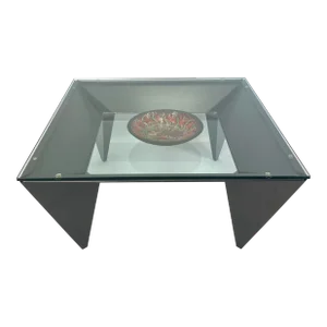 Vintage Steel and Glass Coffee Table Manner of Elaine Cohen Designs for Dia