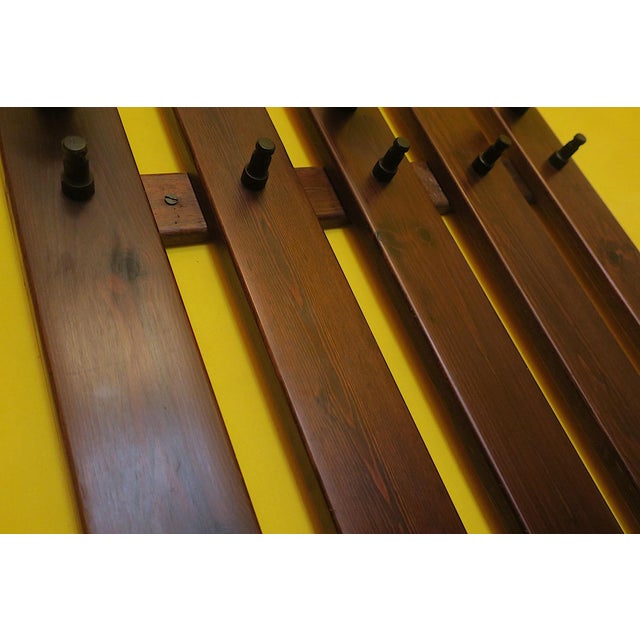 Brown Mid-Century Modern Wall-Mounted Coat and Hat Rack, 1960s For Sale - Image 8 of 10