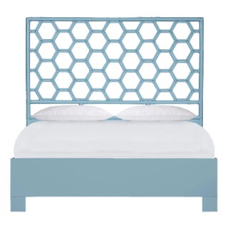 Honeycomb Standard Bed Queen, Pool Blue For Sale