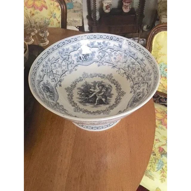 19th Century Large Furnival Transferware Centerpiece or Punch Bowl For Sale - Image 4 of 8