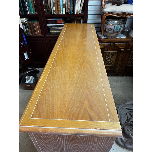 Vintage Wynwood Traditional Honey Oak Triple Dresser & Credenza For Sale - Image 4 of 8