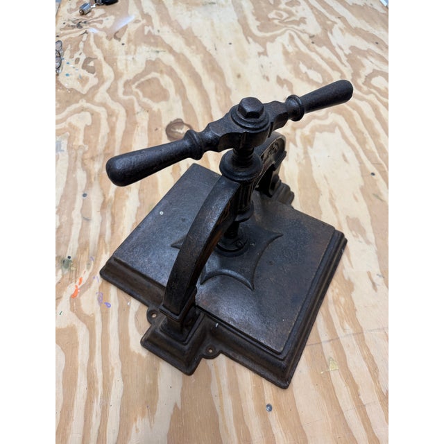 French Black and Gilt Wrought Iron Book Binding Press For Sale In Jacksonville, FL - Image 6 of 10