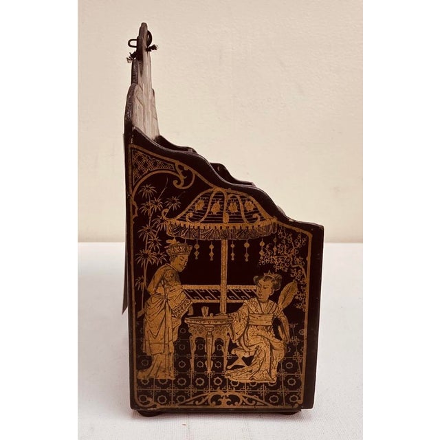 Antique Meiji Period Japanned Letter Holder,Chinoiserie For Sale - Image 13 of 18