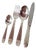 French Art Deco Style Cutlery Service for 12 in Silver Metal, 1950s, Set of 49 For Sale