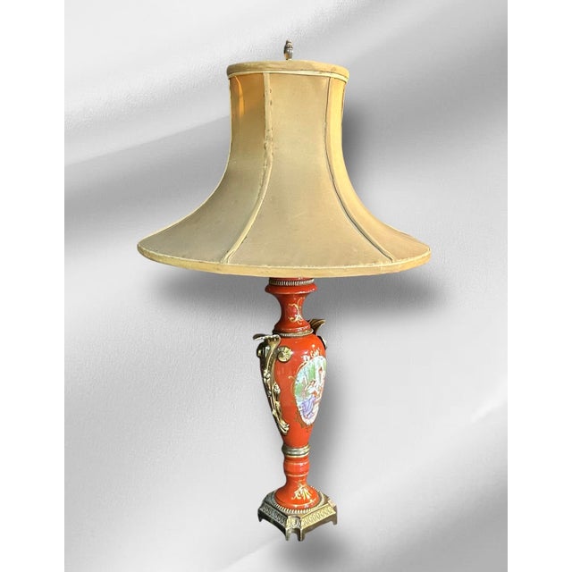 Late 19th Century Victorian Porcelain Table Lamp For Sale In South Bend - Image 6 of 14