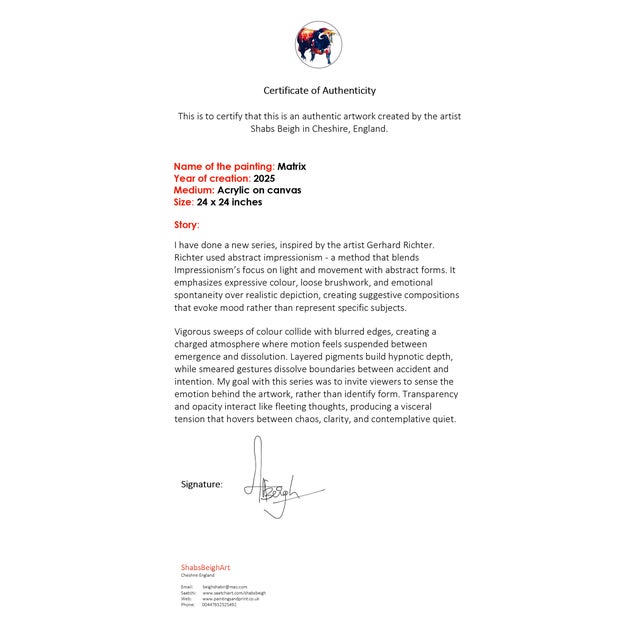 Textile Matrix Original Abstract Expressionism Acrylic Painting by Shabs Beigh For Sale - Image 7 of 7