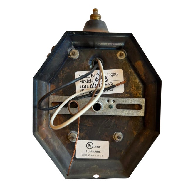 Mid 20th Century Weathered Brass and Copper Pair of Porch Lights - a Pair For Sale - Image 14 of 14