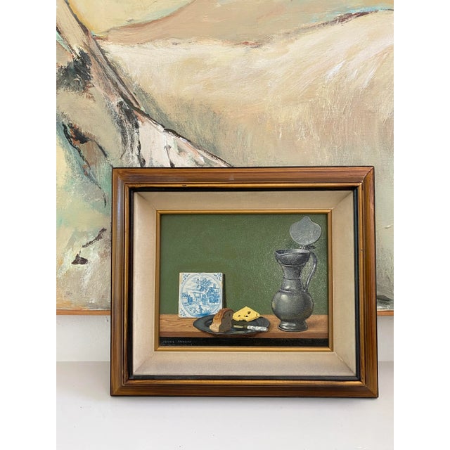 Fantastic realistic still life by listed Scottish artist Dennis Ramsay (1925-2009). Medium is oil on masonite. Nicely...