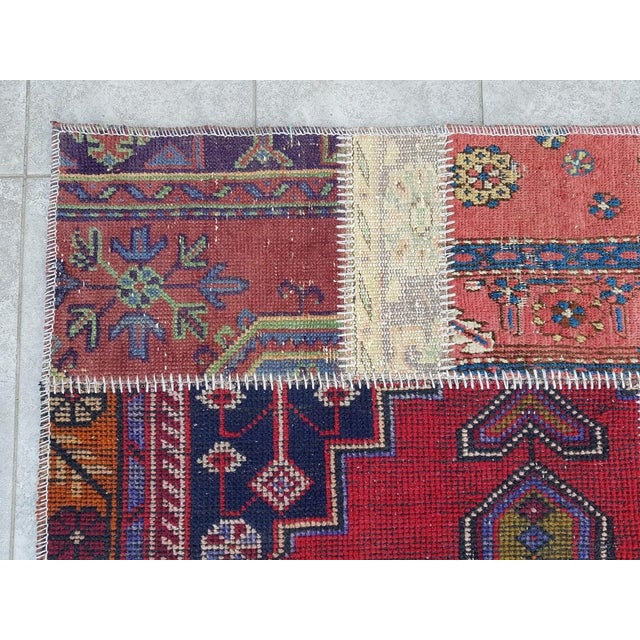 Mid 20th Century Muted Oushak Hallway Runner Rug For Sale - Image 4 of 10