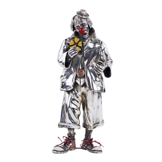 Silver Clown Figurine by Vittorio Ancini Italy, Arezzo, Late 20th Century For Sale - Image 9 of 10