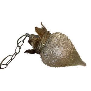 Vintage Italian Style Pineapple Cut Glass Pendant Light