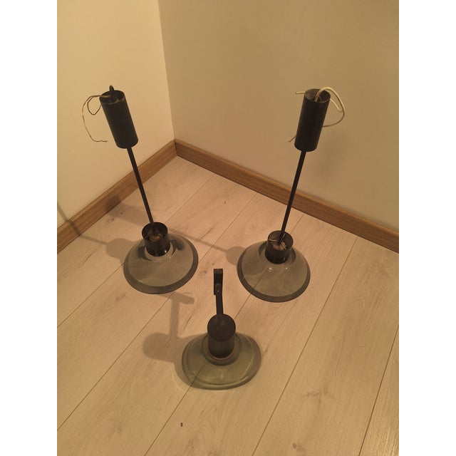 Flavio Poli Chandeliers and Wall Lamp in Smoked Glass by Flavio Poli for Seguso, 1960s, Set of 3 For Sale - Image 4 of 5