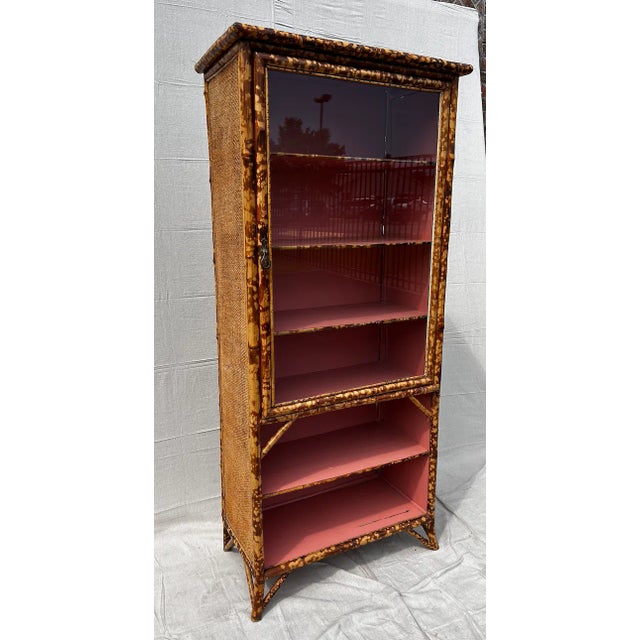 Antique Bamboo Display Cabinet For Sale - Image 4 of 18