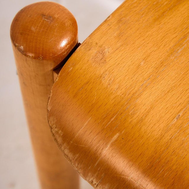 Brown Stackable Oak Chair, 1970s For Sale - Image 8 of 18