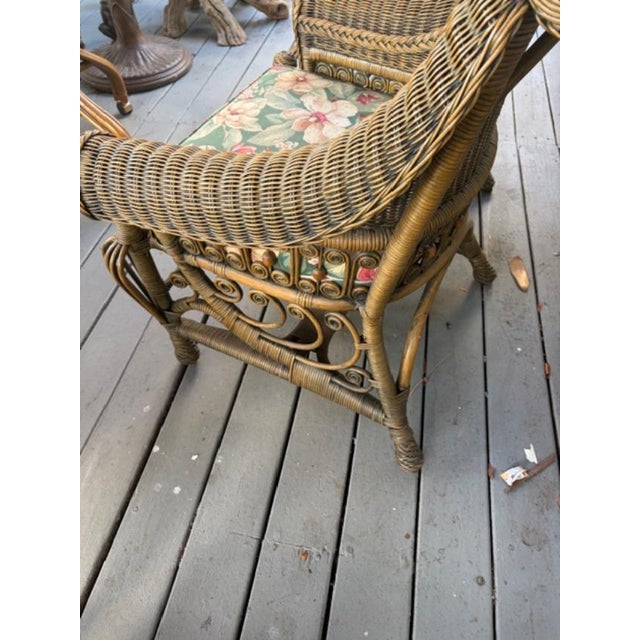 1980s Custom Wicker Porch Chairs For Sale In West Palm - Image 6 of 9