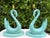 Vintage Sculptural Aqua Swan Table Lamps, Pair For Sale - Image 4 of 11