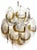 Vintage Italian Murano Chandelier with 24 Clear and Amber, 1980s For Sale