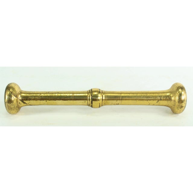 19th Century Apothecary Mortar and Pestle Set, Heavy Solid Bronze/Brass, Polished For Sale - Image 10 of 13