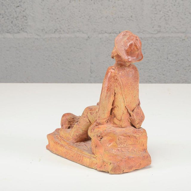 Inscribed Terracotta Sculpture, 1953 For Sale - Image 8 of 11