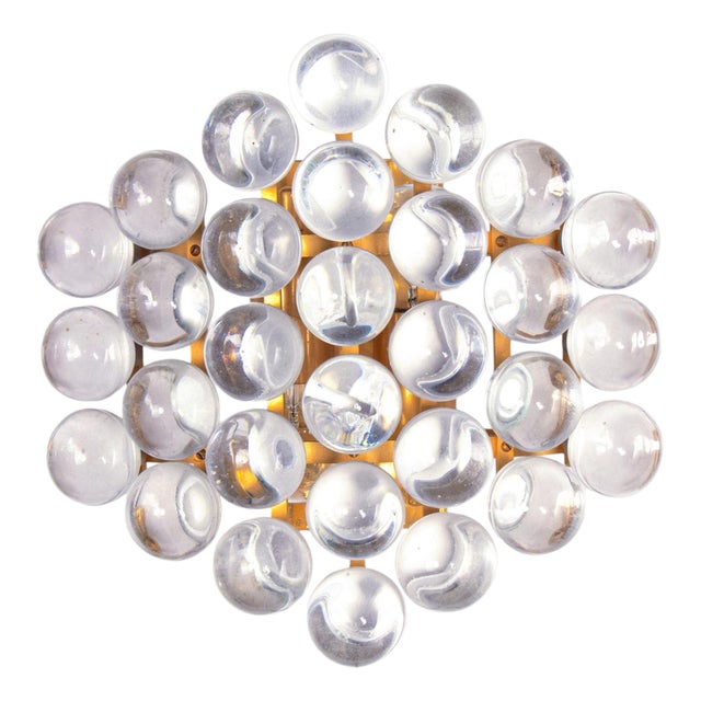Cluster Wall Sconce Crystal Balls and Gold-Plated Brass by Christoph Palme for Palwa, 1960 For Sale
