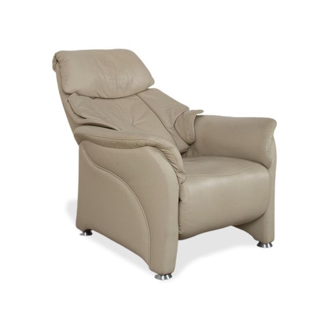 Himolla Cumuly 4215 Leather Armchair Beige Cream with Manual Reclining Function For Sale - Image 4 of 18