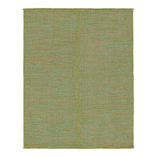 2010s Rug & Kilim’s Contemporary Kilim Rug in Green With Teal and Pink Accents For Sale
