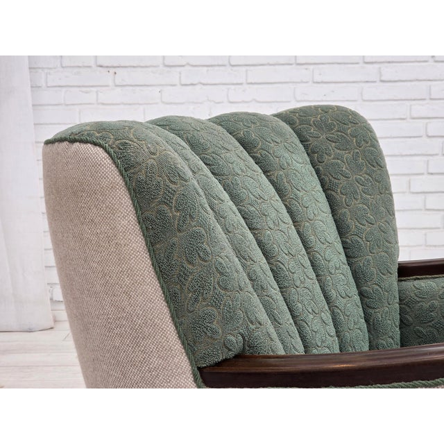 Danish Relax Chair in Furniture Wool and Oak Wood, 1960s For Sale - Image 18 of 18