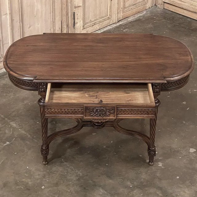 Late 19th Century 19th Century French Louis XVI Walnut Writing Table For Sale - Image 5 of 12