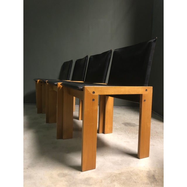 Vintage Italian Side Chairs in the style of Scarpa, 1969, Set of 4 For Sale - Image 3 of 10