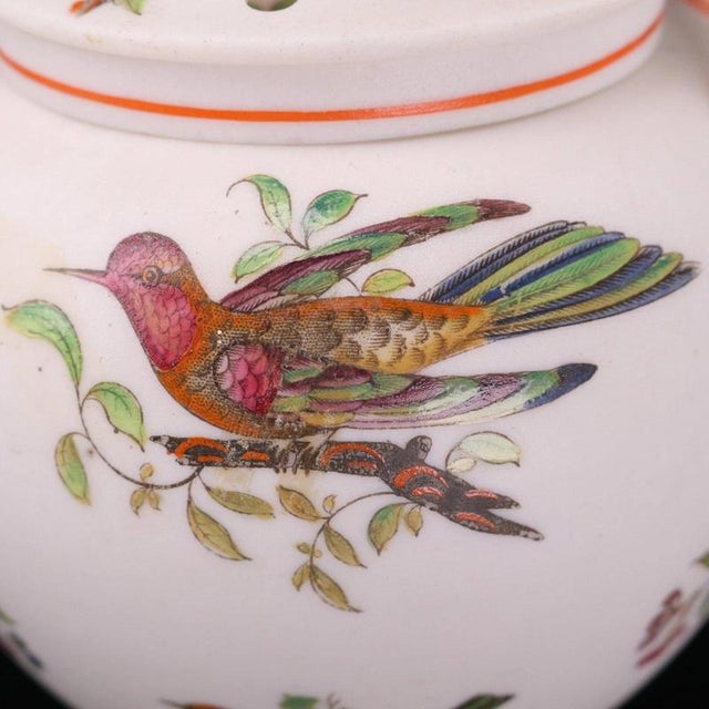 Antique Parian Pot Pourri Vase with Enamelled Birds attributed to Minton For Sale - Image 16 of 18