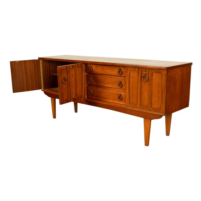 1960s Mid Century Modern Danish Style Teak Credenza Sideboard Buffet Bar Cabinet 1960s For Sale - Image 10 of 17